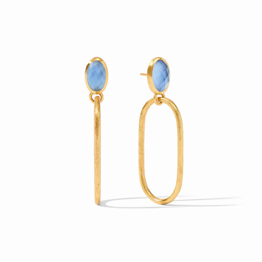 Ivy Statement Earrings | Iridescent Chalcedony Blue