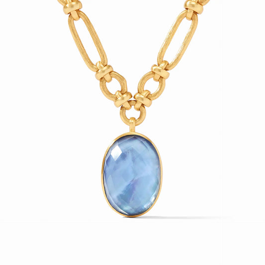 Ivy Statement Necklace | 21.75in Iridescent Chalcedony Blue