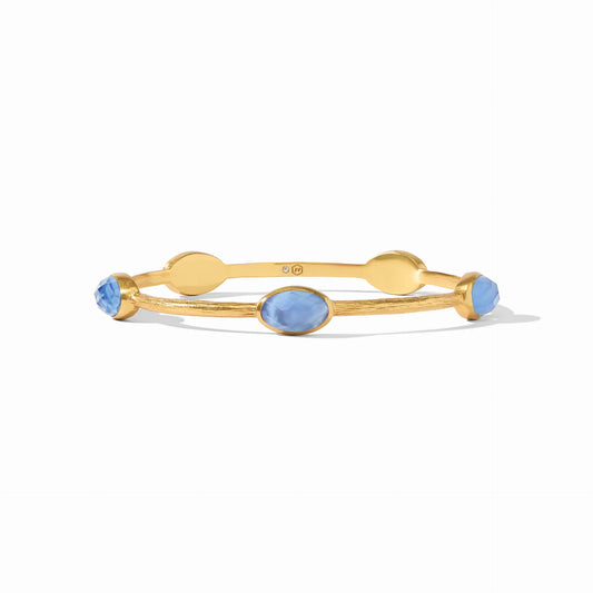 Ivy Stone Bangle Bracelet | M Iridescent Chalcedony Blue