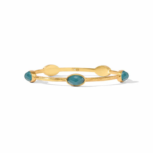 Ivy Stone Bangle | Iridescent Peacock Blue