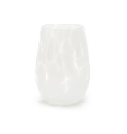 Hand Blown Fritsy Stemless Wine Glass