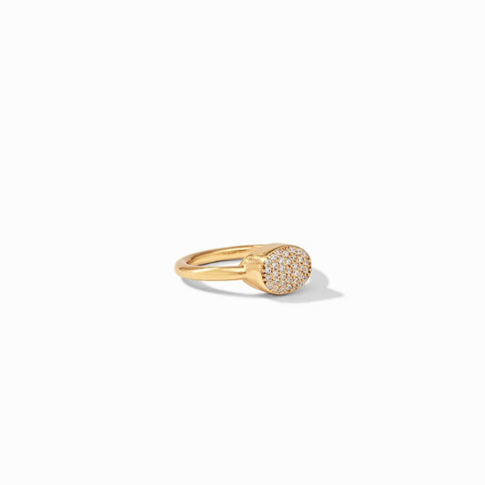 Jewel Stack Ring Gold Pave Cubic Zirconia Size 7