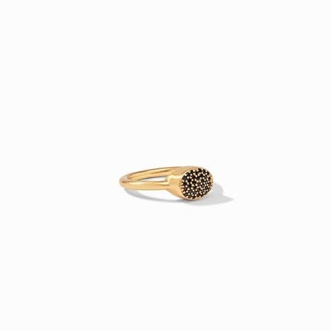Jewel Stack Ring Gold Pave Obsidian Black CZ Size 8