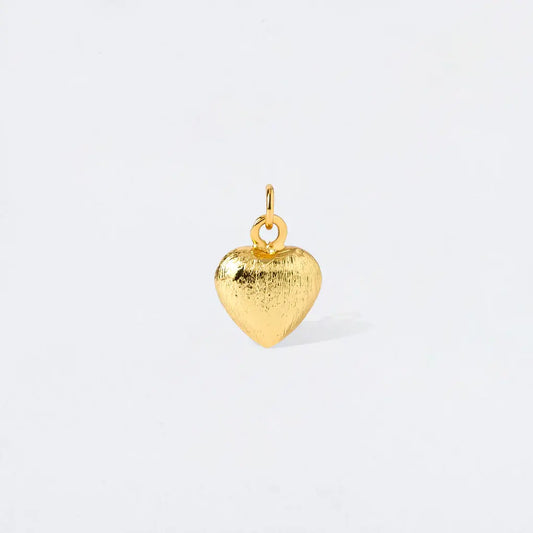 Mini Sandblasted Bubble Heart Charm Pendant