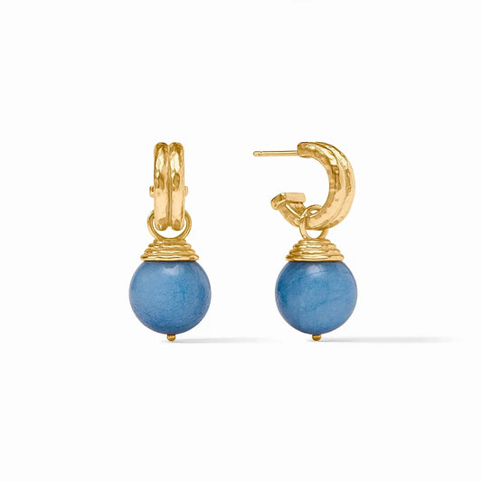 Bonbon Hoop + Charm Earring | 1.1in Aqua Aura Blue