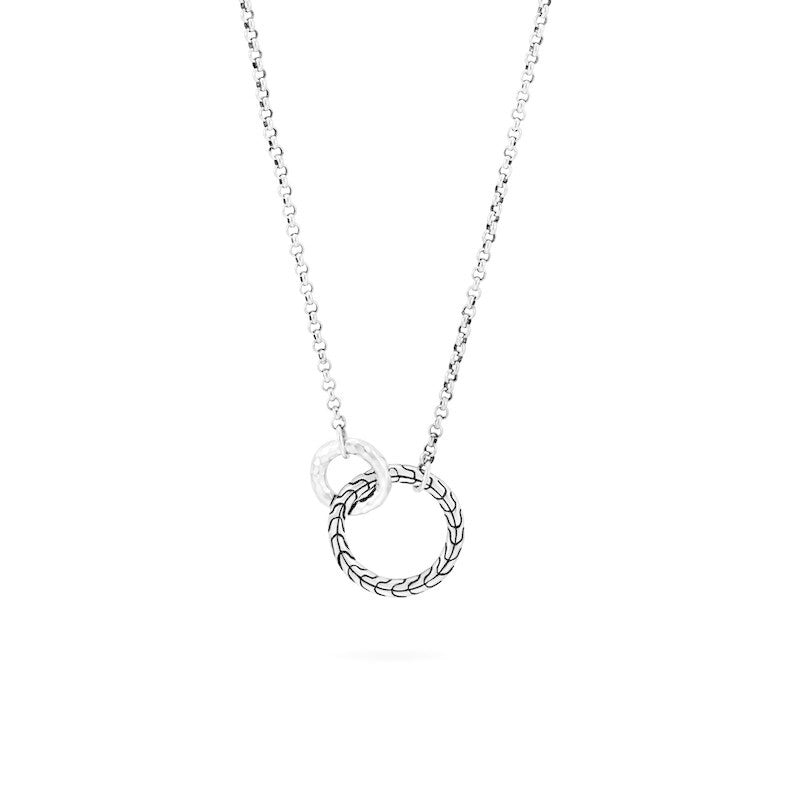 Classic Chain Hammered Interlinking Necklace