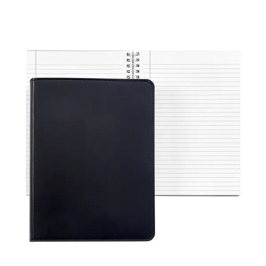 Gold Gilded Spiral Bound Journal Book | 9in Black Leather