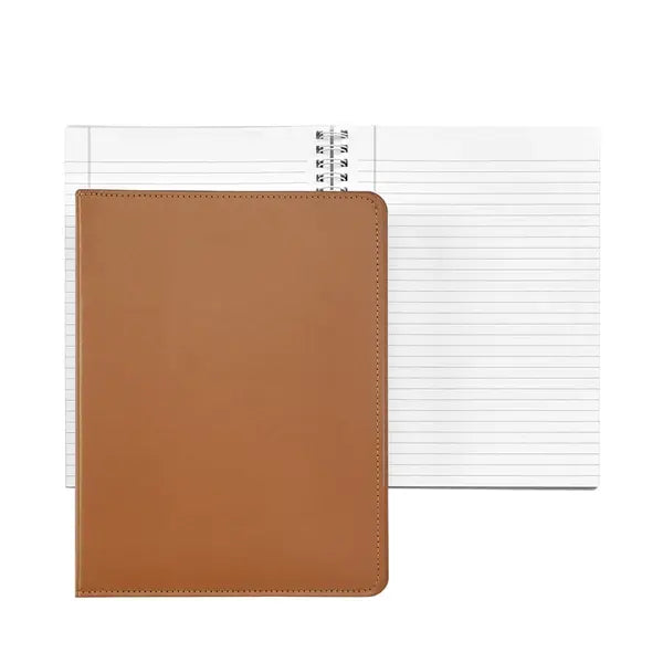 Gold Gilded Spiral Bound Journal Book | 9in Tan Leather
