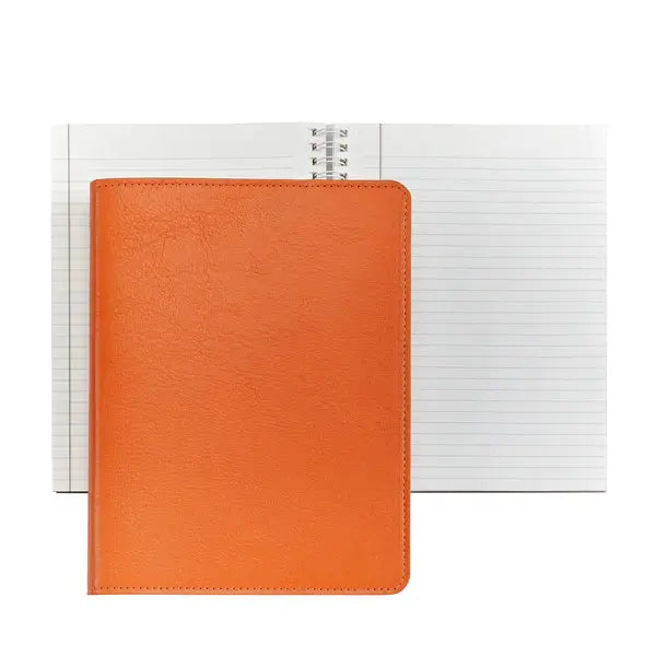 Gold Gilded Spiral Bound Journal Book | 9in Orange Goatskin Leather