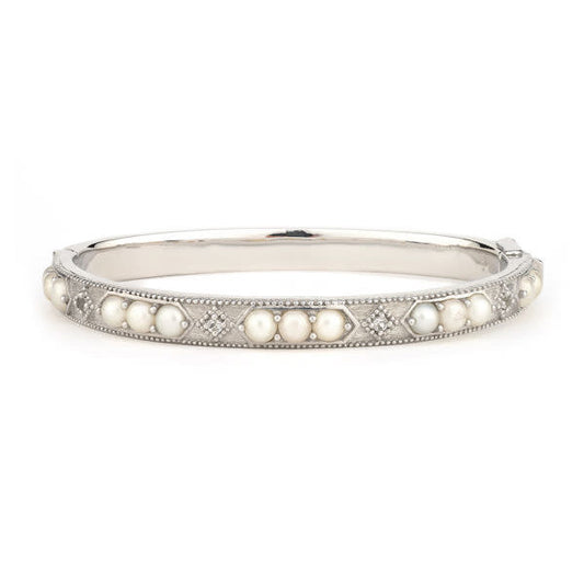 Silver Pearl Lisse Bangle