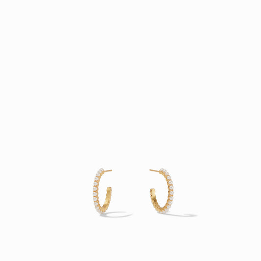 Juliet Gold Hoop Earrings | Pearl Small .75in