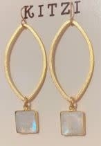Kitzi Iridescent Stone Gold Drop Earrings