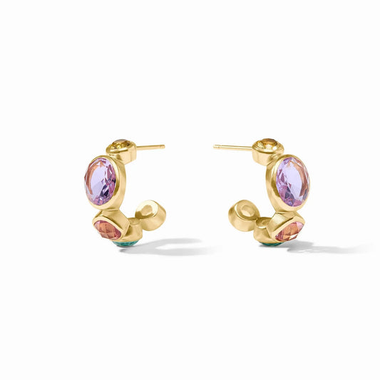 Kaleidoscope Hoop Earrings | 1.2in Multi Stone