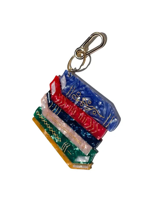 Hand Painted Keychain | Book Stack