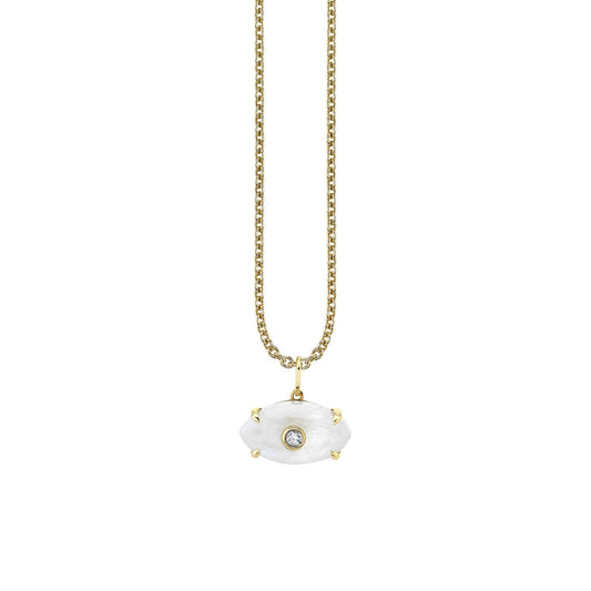 Carved Stone Bezel Evil Eye Charm