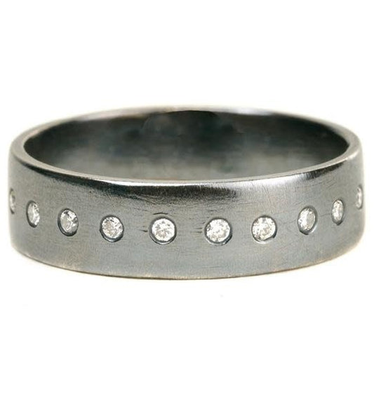 Slice Diamond Band/Oxidized
