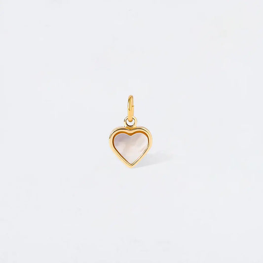 Mini Gold Heart Mother of Pearl Charm Pendant