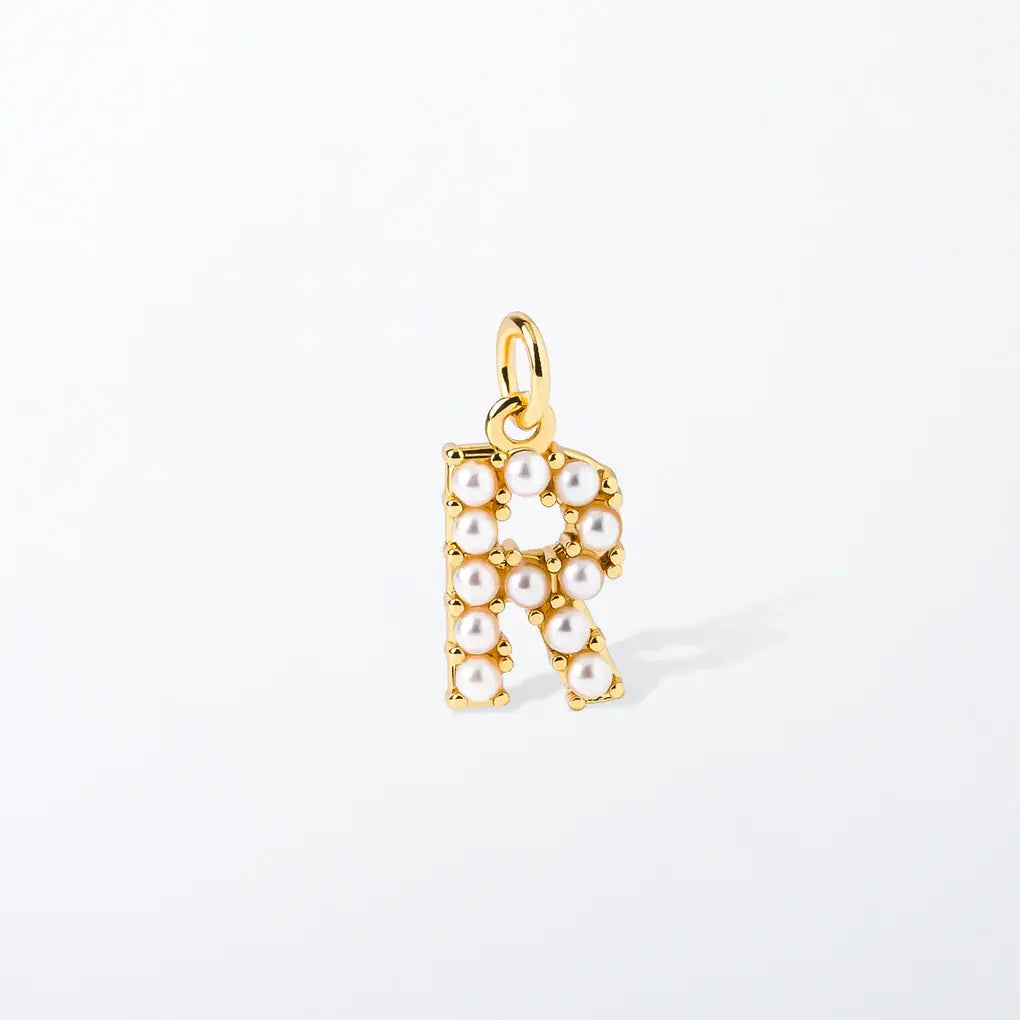 Pearl Initial Charm Pendant | R
