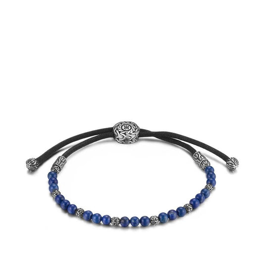 Men's Classic Chain Pull Through Bead Bracelet With Lapis Lazuli