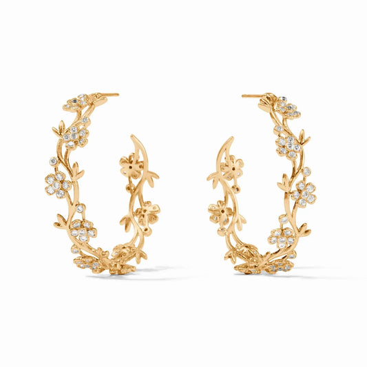 Laurel Hoop-Earrings | 1.5in Cubic Zirconia