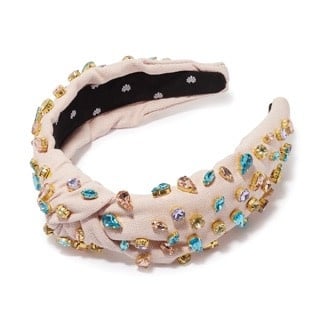 Candy Jeweled Knotted Headband Pastel Garden