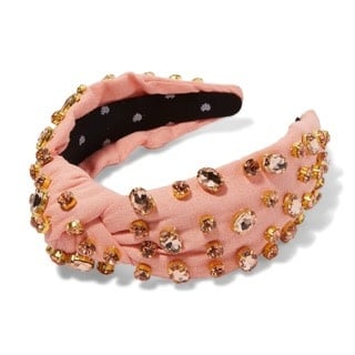 Oval Crystal Knotted Headband Peach Fuzz