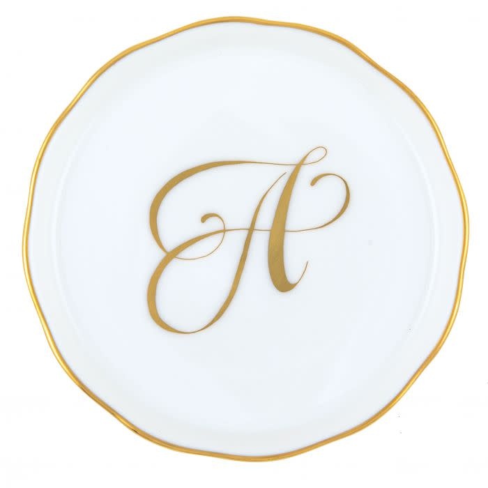 Herend Monogram Coaster | 4in A