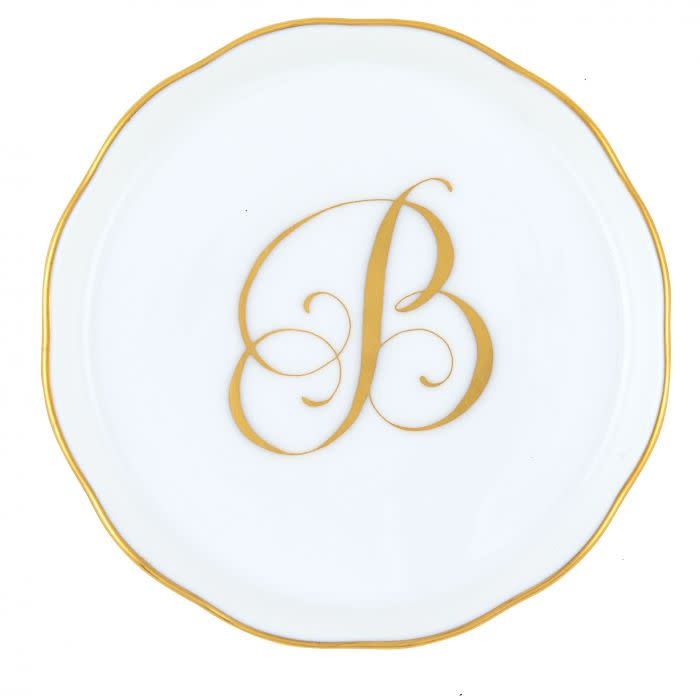 Herend Monogram Coaster | 4in B