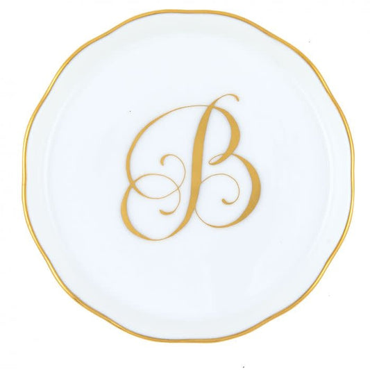 Herend Monogram Coaster | 4in B
