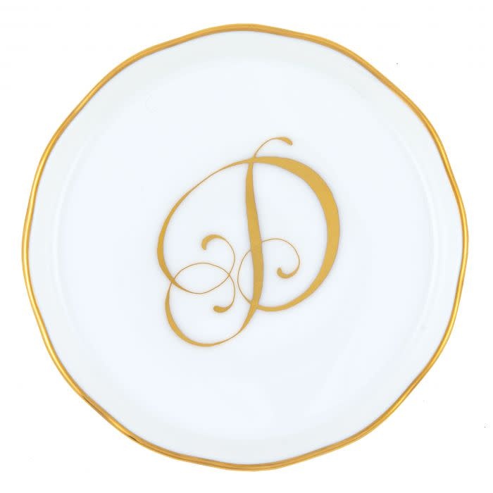 Herend Monogram Coaster | 4in D