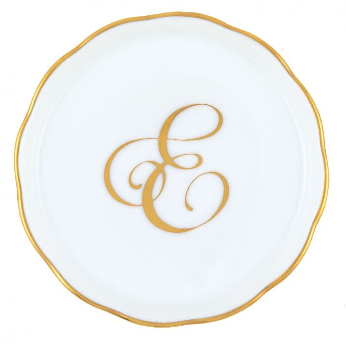 Herend Monogram Coaster | 4in E