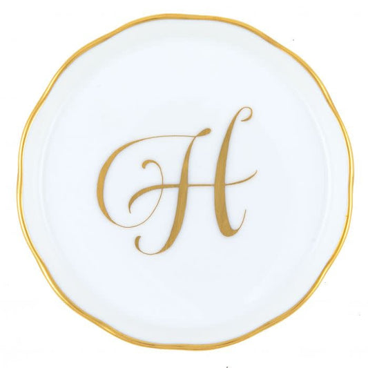 Herend Monogram Coaster | 4in H