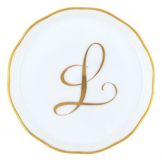 Herend Monogram Coaster | 4in L
