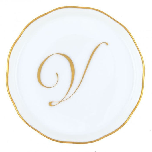 Herend Monogram Coaster | 4in V