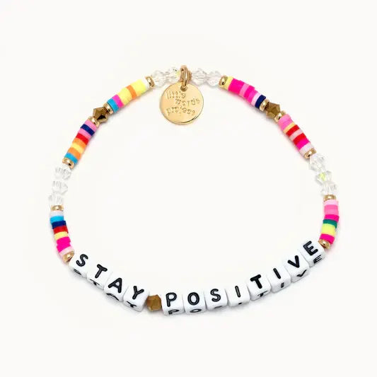 Stay Positive Rainbow Stretch Bracelet