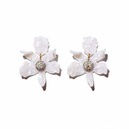 Lele Sadoughi Small Crystal Lily Earrings