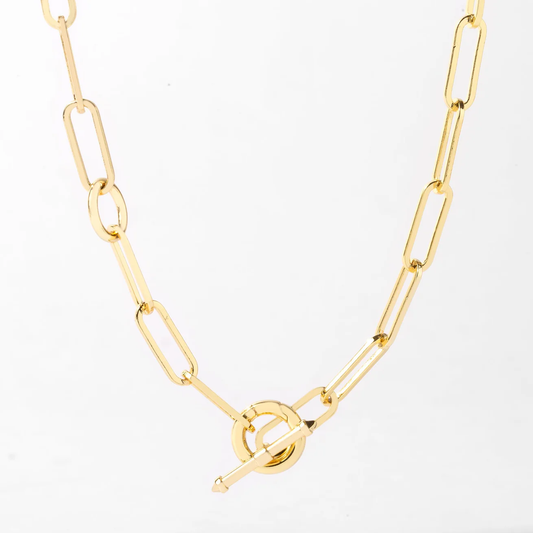 Convertible Paperclip Chain Charm Necklace 18kgp | 18-20in