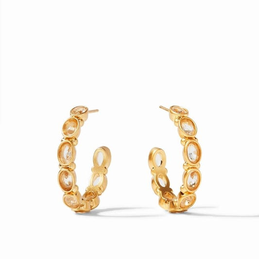 Mykonos Hoop Gold Clear Crystal -Medium