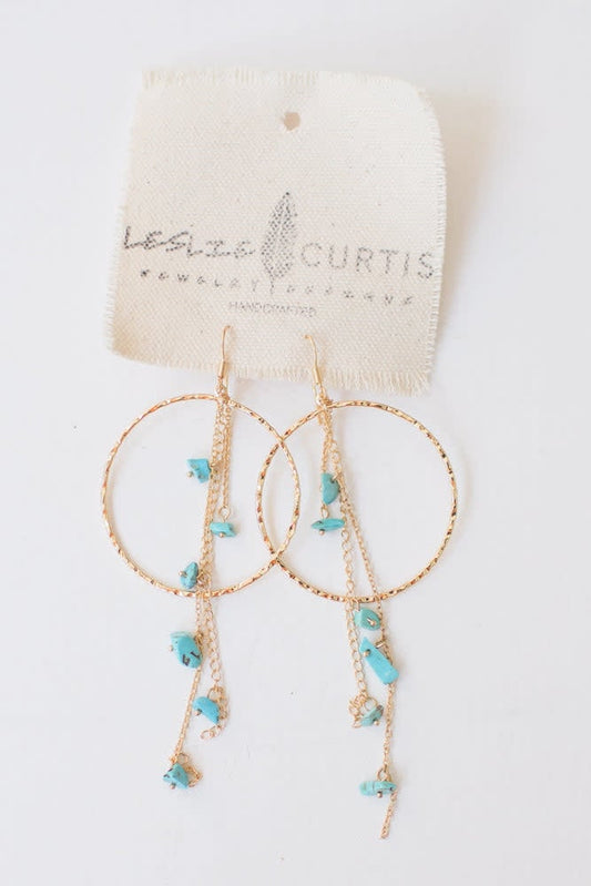 Marina Turquoise & Chain Hoops