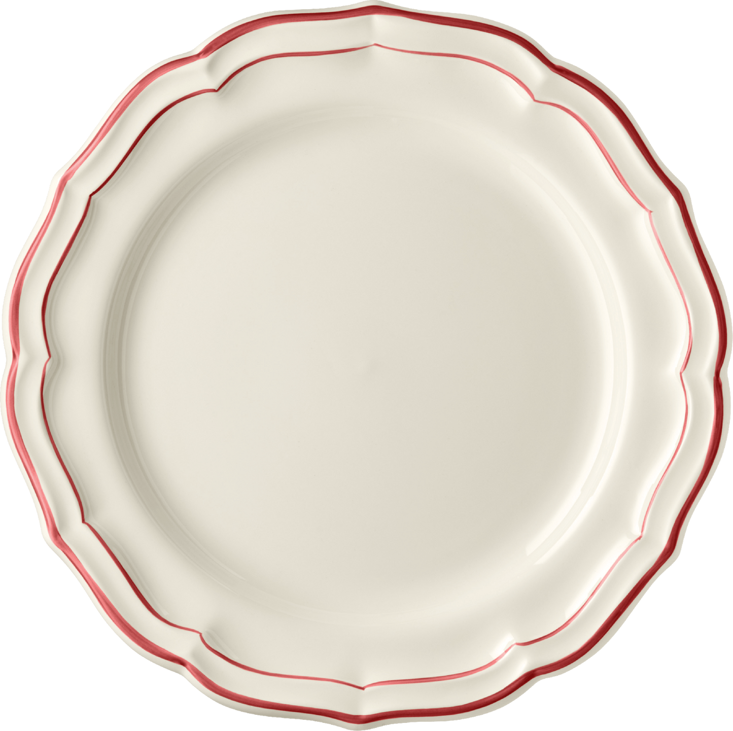 Gien Filet Rouge Red Dinner Plate | 10.25in