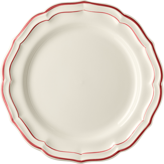 Gien Filet Rouge Red Dinner Plate | 10.25in