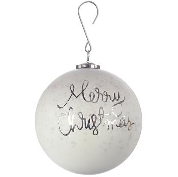 Merry Christmas Ornament White