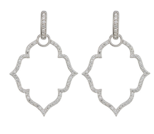 Michelle Flower Pave Earring Frames White Gold
