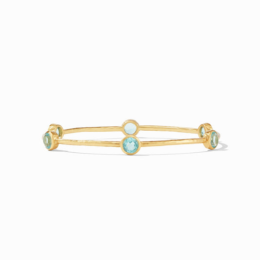 Milano Gold Bangle Bracelet  | M Bahamian Blue