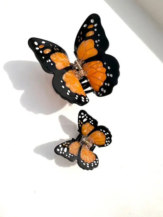 Hand Painted Claw Clip | Mini Monarch