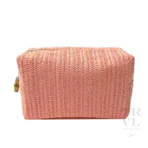 Mini On Board Cosmetic Bag | Straw Shell Pink