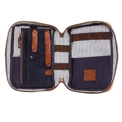 Heritage Leather "Doc" Electronics Dopp Kit | Smoke