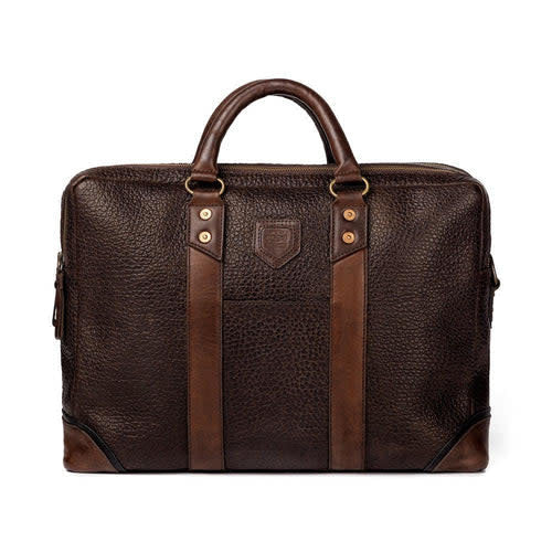 Theodore Leather Briefcase | Pebbled Espresso