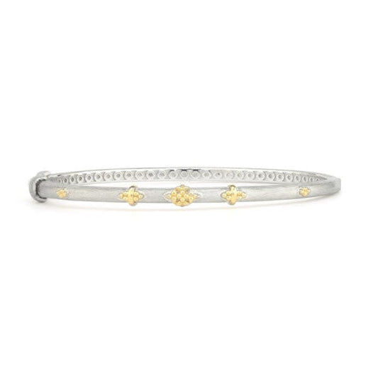 Mixed Metal Beaded Trio Bangle