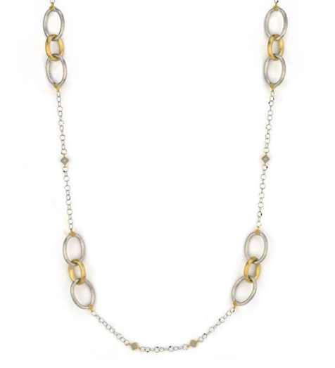 Mixed Metal Long Loopy Chain With Alternating Kites